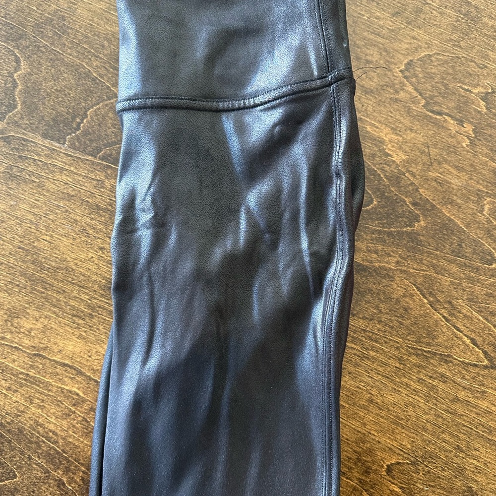 SPANX Faux Leather Leggings Side M